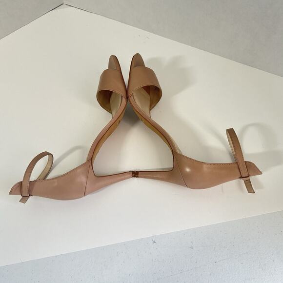 Vince Camuto Court Leather Heels Nude Womens 9 Ankle Strap Stilettos Sandals - Picture 8 of 12